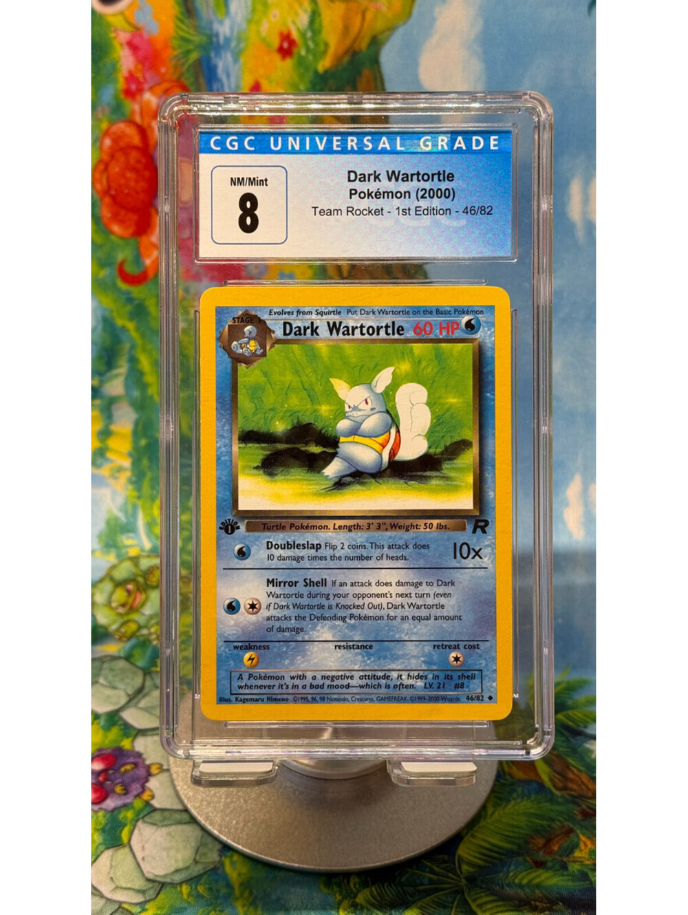 Dark Wartortle Team Rocket 46/82 2000 1st Edition CGC 8